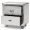 Baxton Studio Davet Silver Metal 2-Drawer Nightstand 152-9189 - alternate 4